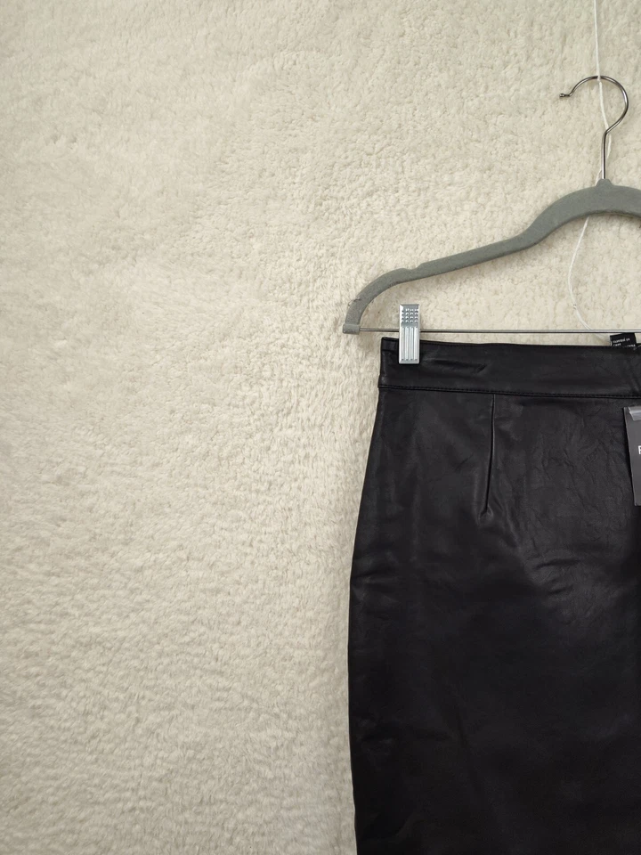 Falda Forever 21 Mujer Mediana Negra Mezcla Viscosa Cremallera Recta Calce Lápiz Foto 2 de 4