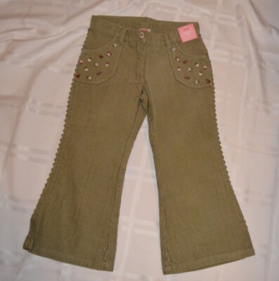 Gymboree PRIMROSE PRETTY IN PLUMS Green Corduroy Pants Floral Embr NWT Sz 3 4 6