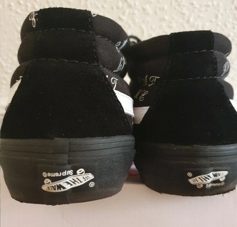 FW15 Supreme Vans Eat Me Sk8 Mid noir UK 8 US 42 1/1 défaut d'usine rare