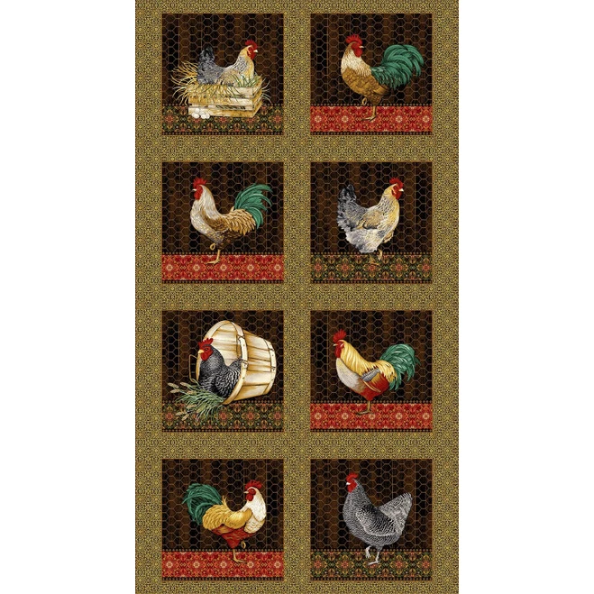 Patchwork Quilting Sewing Fabric Chicken Shack Panel 63x110cm Fabric - image 2 of 2
