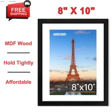 8x10 Picture Frame 1 Pack, Photo Frame W/ HD Plexiglass, Display Pictures, Black