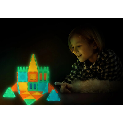 Tytan Glow-in-the-Dark Magnetic Learning Tiles, 60 Piece Building Set  Xmas 