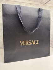 Versace 14"x13"x5" Empty Black Medium SHOPPING GIFT Paper BAG Logo Bag Shoes
