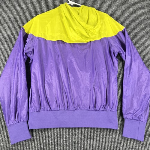 Nike Jacket Womens Large Yellow Purple Long Sleeve Full Zip Windbreaker - Picture 14 of 21