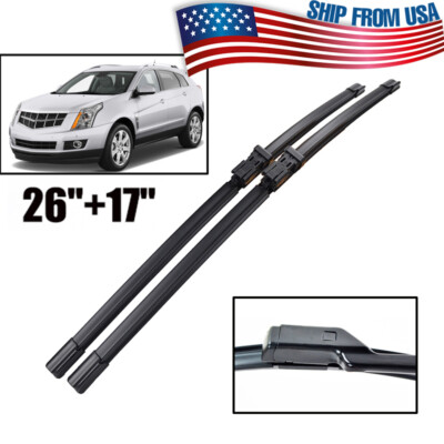 For Cadillac SRX 10-16 Windshield Windscreen Wiper Blades Front Window 26''+17''