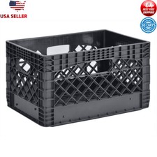 1 Pcs New Stackable Heavy Duty Plastic Crates W/ Reinforced Handles 24QT Storage