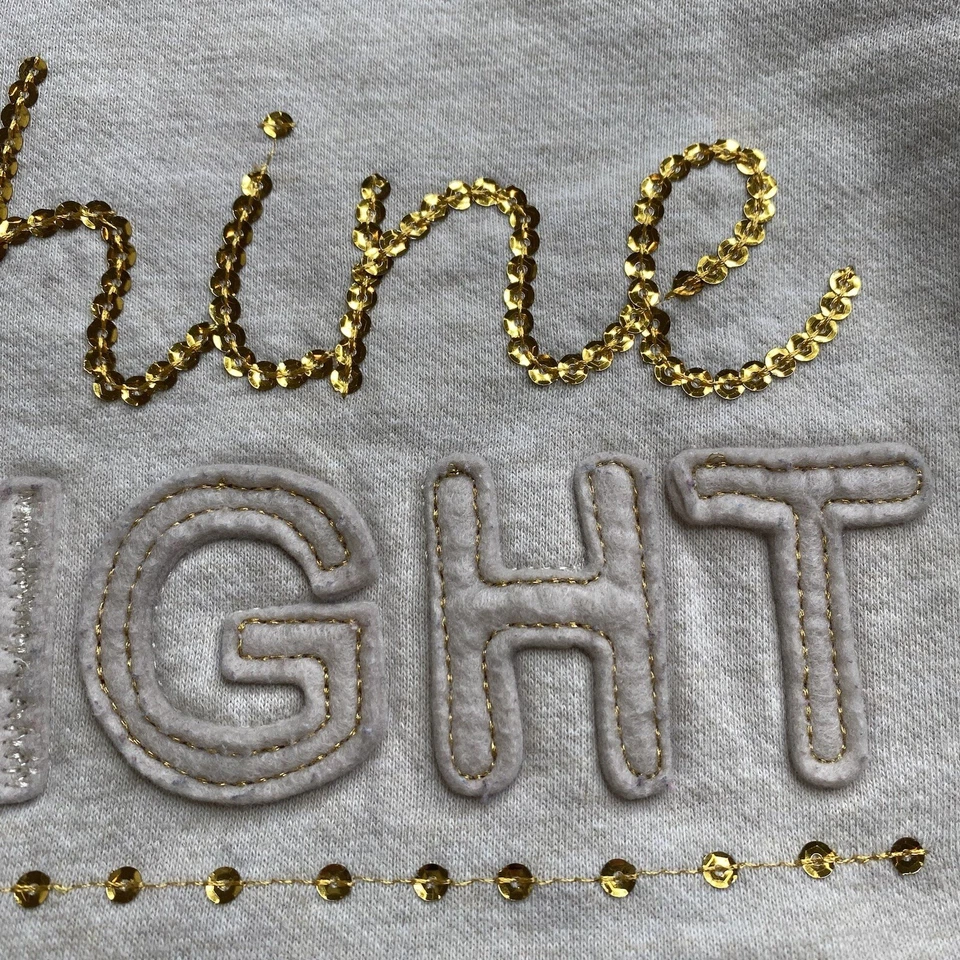 Sudadera Pullover Sudadera Green Soda Niñas S (6-6X) Beige y Dorado Lentejuelas Foto 4 de 4