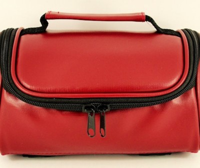 Süße braune Kunstleder gepolsterte Schmink-/Kosmetiktasche Handtasche Clutch Handtasche