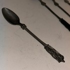 4-Antique 4 1/4” Hand Crafted PEWTER SPOONS — photo 3