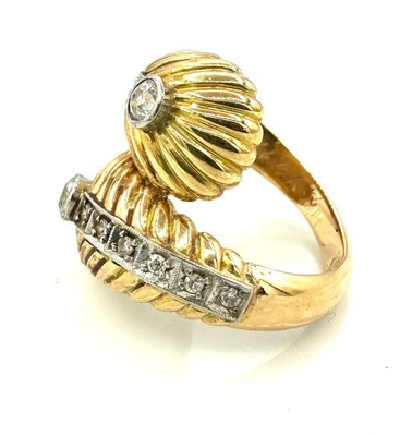 Bague Or 18 Carats Diamants 0.68 Ct - Poids 10.33 G - Taille 59 - Style Cocktail - Occasion