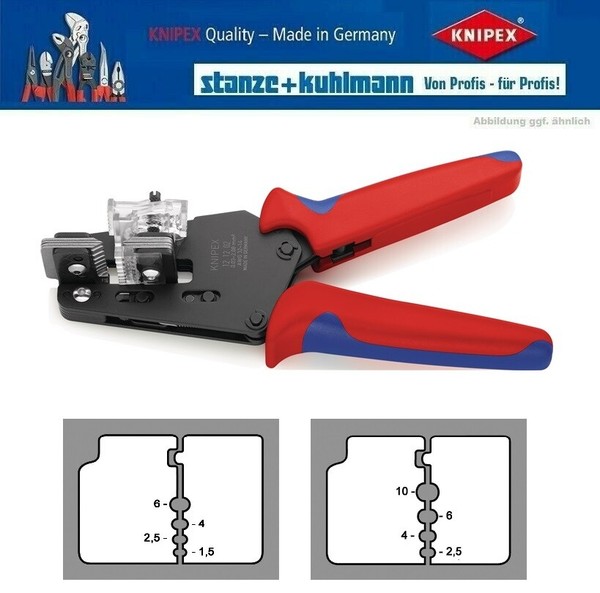 Knipex 12 12 02 PräZisionsabisolierzange 0,03 - 2,08 (Awg 32-14) Mm² Formmesser-image