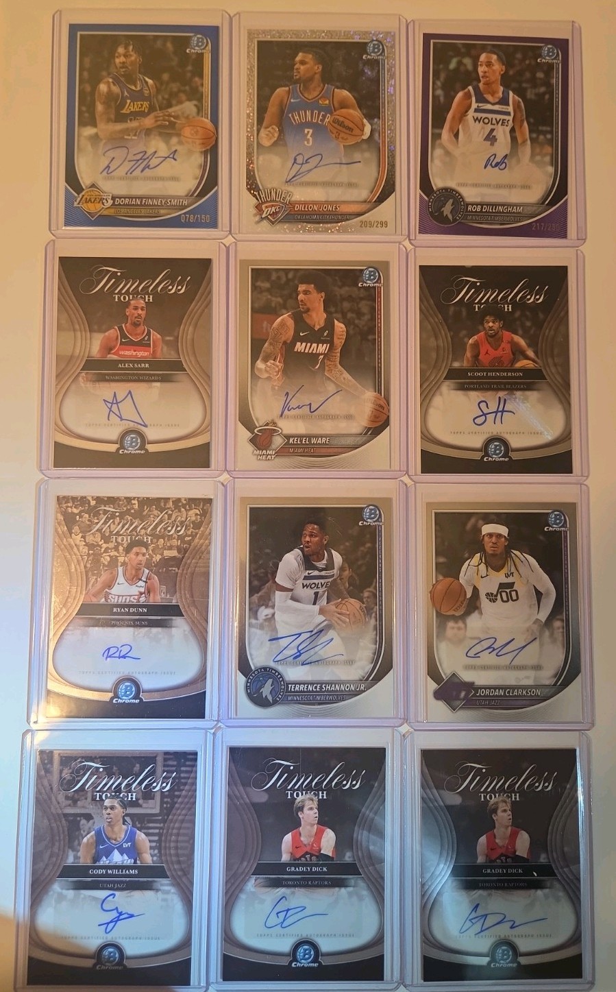 2025/2026 Bowman Chrome lot of 12 Autos: Sarr, TSJ, Jones, DFS, Dillingham, more