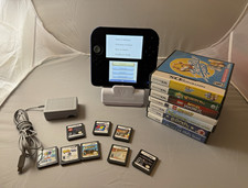 Nintendo 2DS Black Blue Console Bundle 15 Games Mario Case OEM Charger Tested
