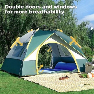 Senmeo Automatic Pop Up Camping Tent Waterproof Lightweight 3 Person HikingCabin