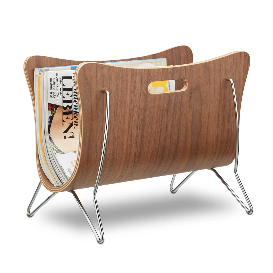Relaxdays 10021238 Zeitungsständer Zeitungschriften Ständer 30x37x25cm Holz