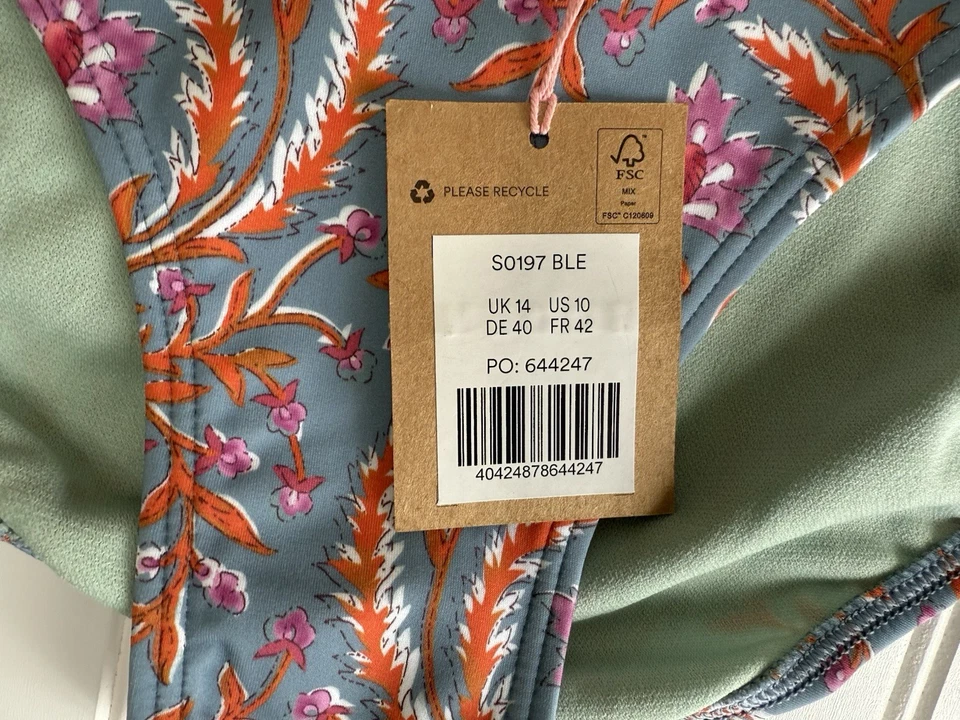 Top de bikini Boden Levanzo halter EE. UU. 10 natación mujer parte inferior clásica NUEVO Foto 3 de 3