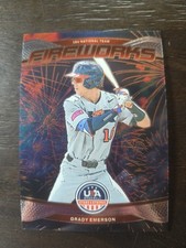 2026 Panini Prizm Stars & Stripes Fireworks Grady Emerson #17 USA. H13