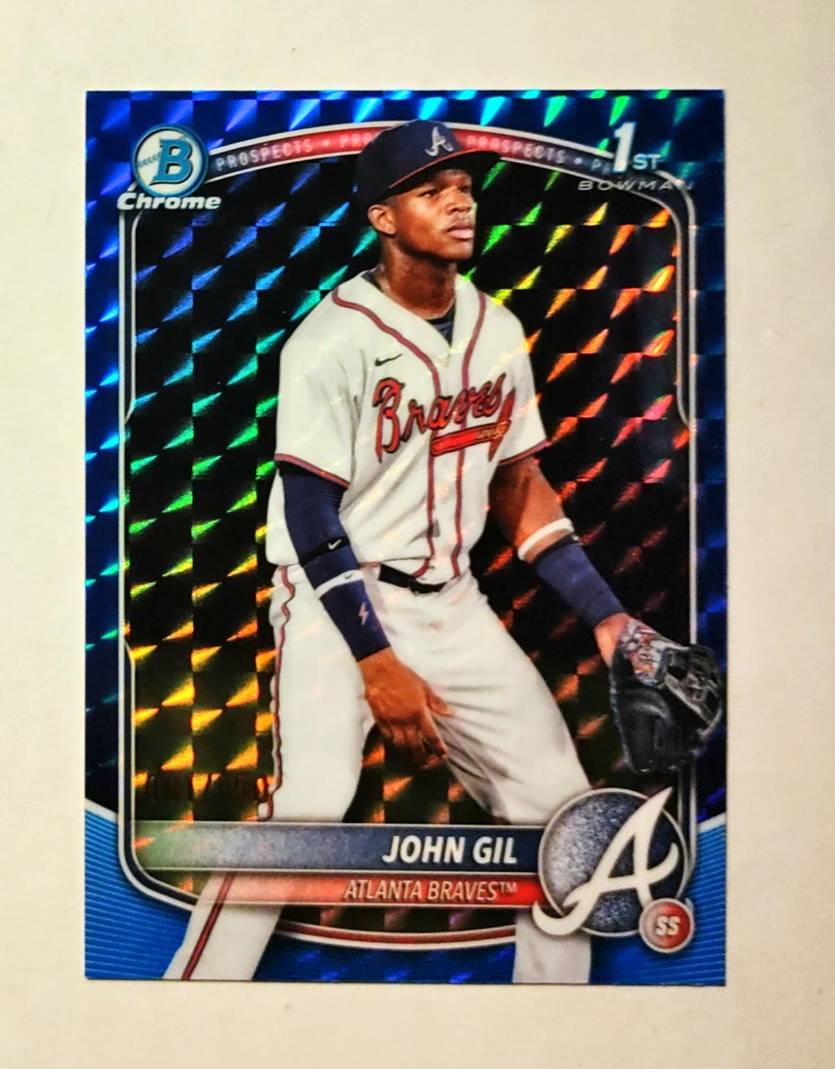 John Gil 2025 1st Bowman Chrome #BCP-172 Geometric BLUE REFRACTOR 081/150 RC E6