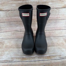 Hunter Original Short Rain Boots Black Matte Waterproof Womens Size 7M