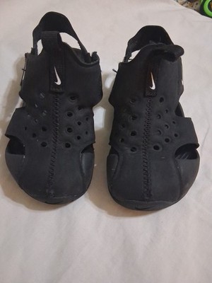 Nike Sunray Protect Boys Toddler 8C Closed Toe Sandles Dual Hook Loop Black 