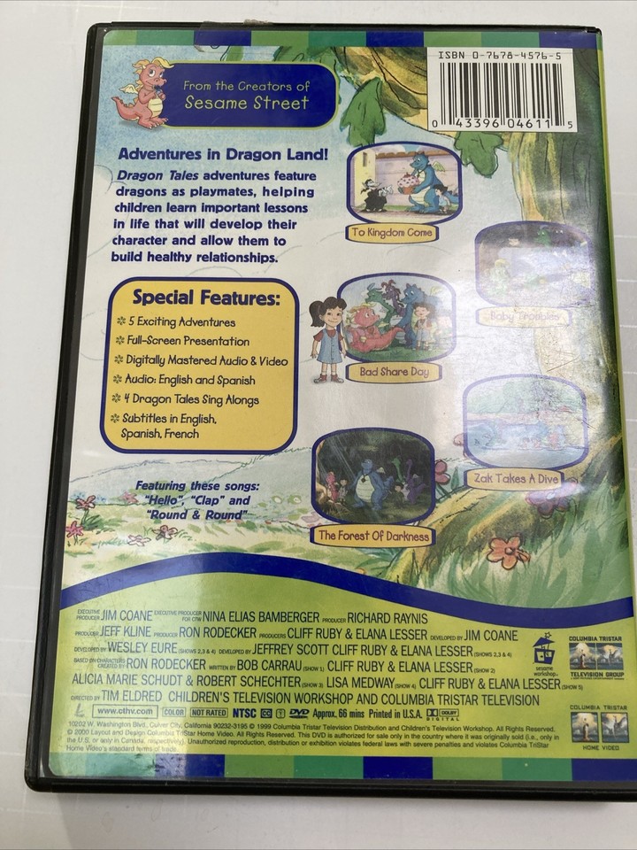 DRAGON TALES Adventures in Dragon Land DVD Featuring 5 Adventures ...