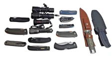 Miscellaneous Lot of Knives / Pocket Knives & Flashlights MANY BRANDS