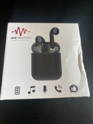 Jive Mini Pods Black Wireless New Ear Buds Earphones With Case