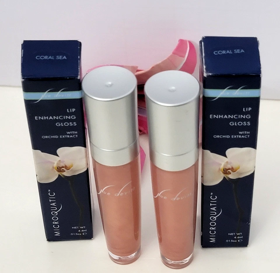 Блеск для губ Sue Devitt 0,015 жидкой унции CORAL SEA 2 упаковки - Изображение 2 из 2