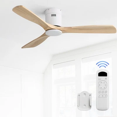 SOFUCOR 132cm Deckenventilator ohne Licht mit 6 Windgeschwindigkeiten Fernbedienung 52in