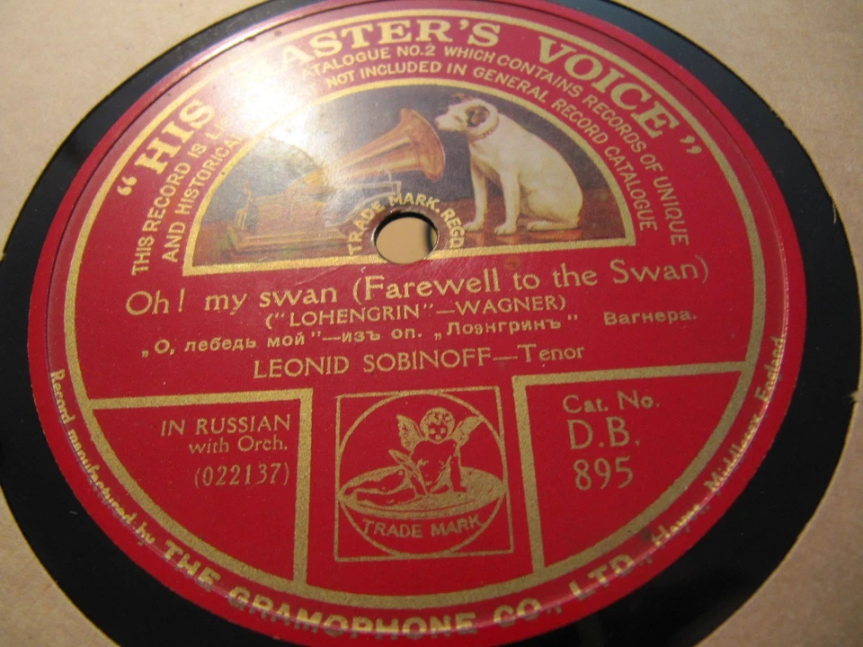 1910 Leonid SOBINOV Antonina NEZHDANOVA RUSSIAN Wagner Lohengrin HMV DB 895 Foto 2 de 2