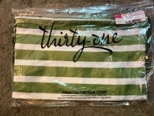 Thirty One Drawstring Cinch Sac in Green Cabana Stripe