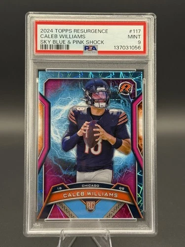 2024 TOPPS RESURGENCE CALEB WILLIAMS SKY BLUE & PINK SHOCK PSA 9 Chicago Bears