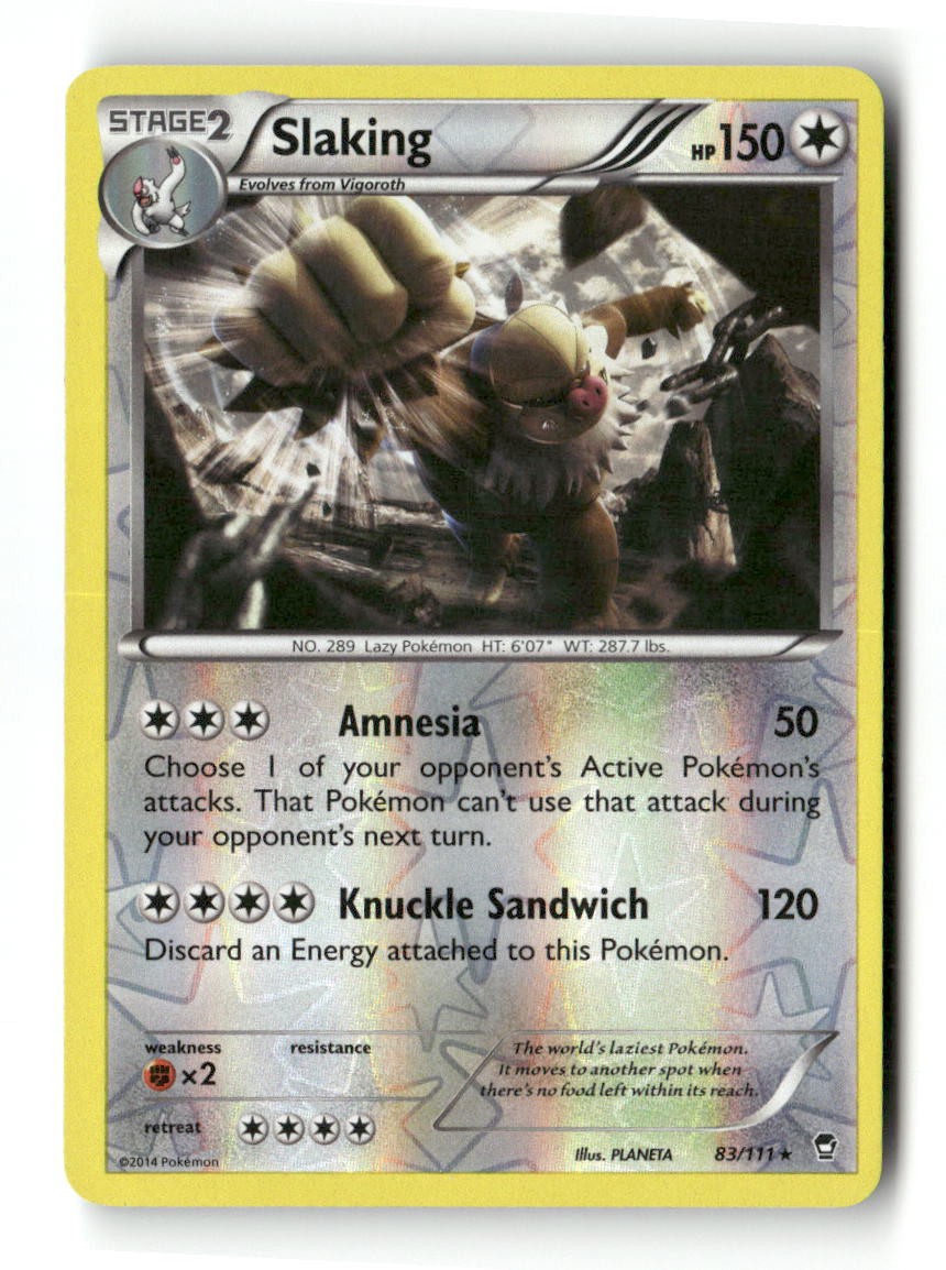 Slaking 83/111 R Furious Fists Pokemon Reverse Holo NM