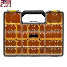 10 Cup Deep Organizer Portable Storage Bin W/ Locking Lid & Removable Dividers