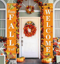Fall Decor Fall Decorations for Home Happy FALL Welcome Hanging Banner Porch Sig