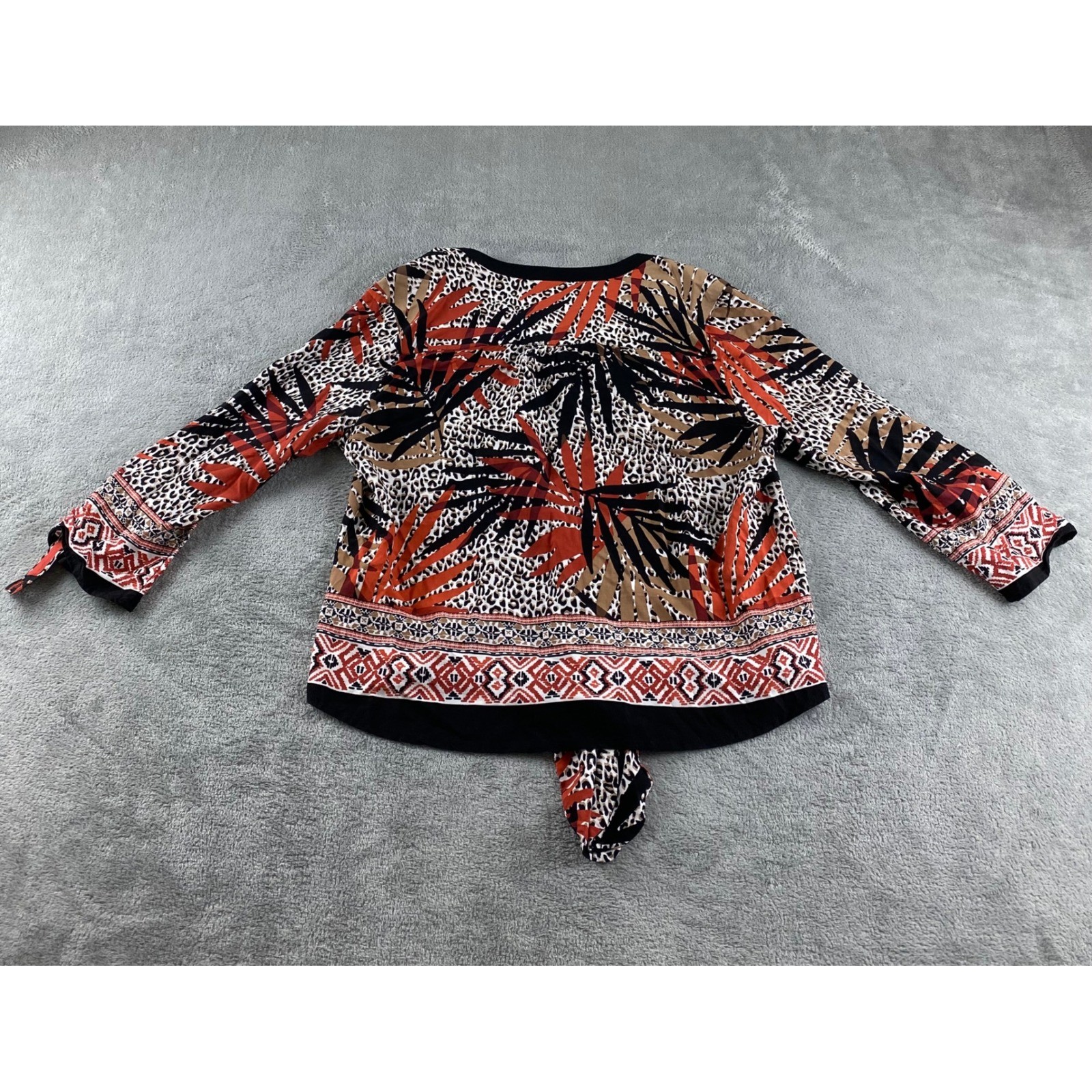 Ruby Rd Petite Boho Print Button Front Tie Front … - image 9