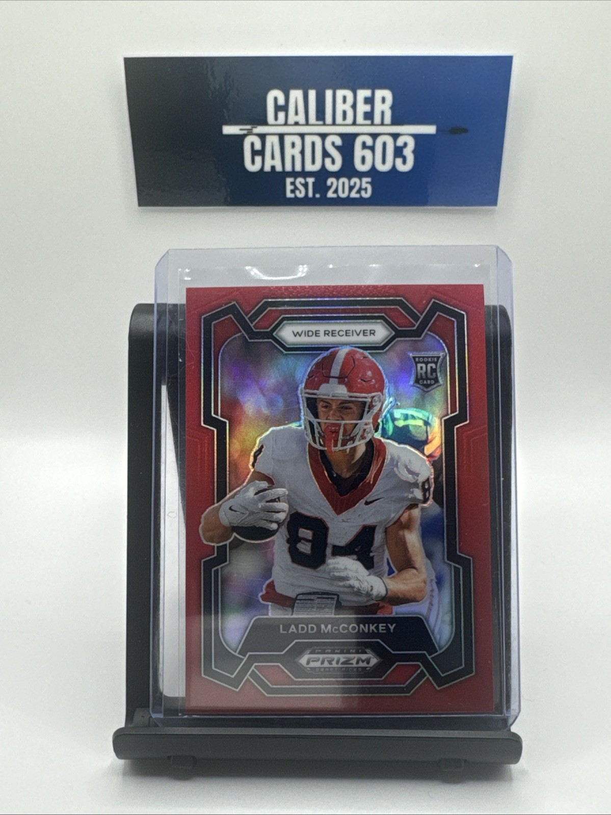 2024 Panini Prizm Draft Picks Red Prizm #180 Ladd McConkey RC /299