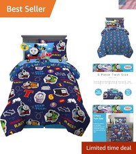 Thomas  Friends Kids Bedding Super Soft Comforter and Sheet Set with Sham, 5...