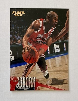 1996-97 Fleer Michael Jordan #13 Bulls HOF Iconic Card Clean Sharp NM-MT