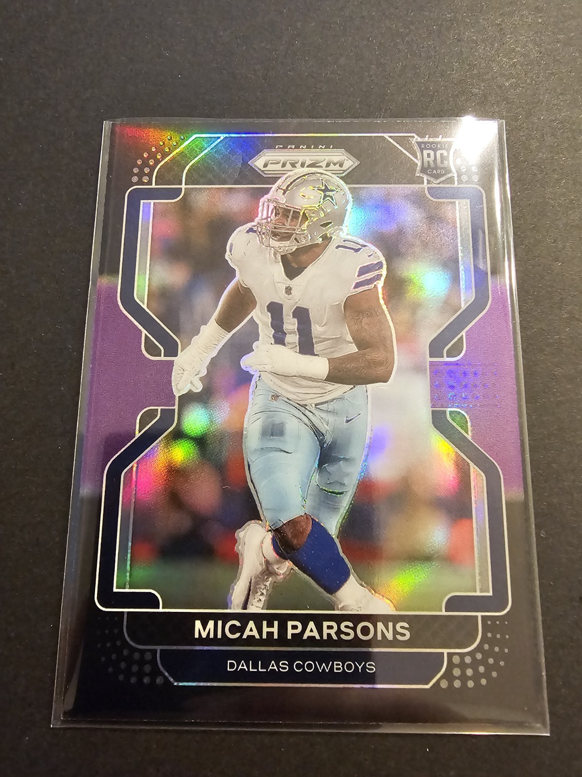 2021 Panini Chronicles - Prizm Black Micah Parsons #PB-19 Purple Prizm /199 (RC)