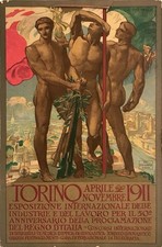 AFFICHE   Poster Italie Turin Torino 1911