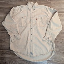 Levi's Vintage 90s Tan Button Down Shirt L