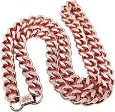 1 Pure Copper Cuban Link Necklace Heavy Solid Statement Jewelry Chain 24" Unisex
