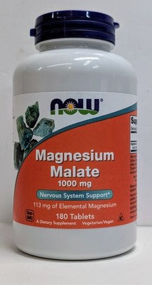 NOW FOODS Magnesium Malate 1000 mg 180 Tablets exp 08/2029