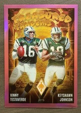 2024 Panini Phoenix Treasured Tandems Keyshawn Johnson Vinny Testaverde Pink /80