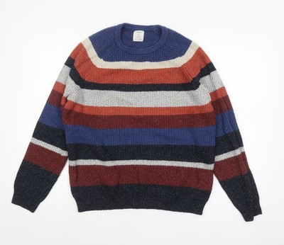 Marks and Spencer Grobstrickpullover Herren Mehrfarbig Gestreift M