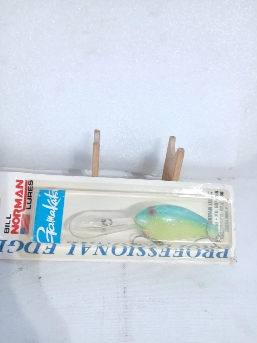 Leurres Vintage Bill Norman – Bébé Basse Scintillant, Crankbait Vert Argent 2,75"