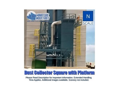 N Scale Dust Collector Sq. L. wPlatform Kit for Grain Elevator  Structures 1:160
