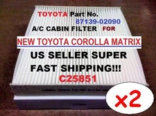 Double Pack For COROLLA MATRIX AC CABIN AIR FILTER + FREE & FAST SHIP!! Save$$