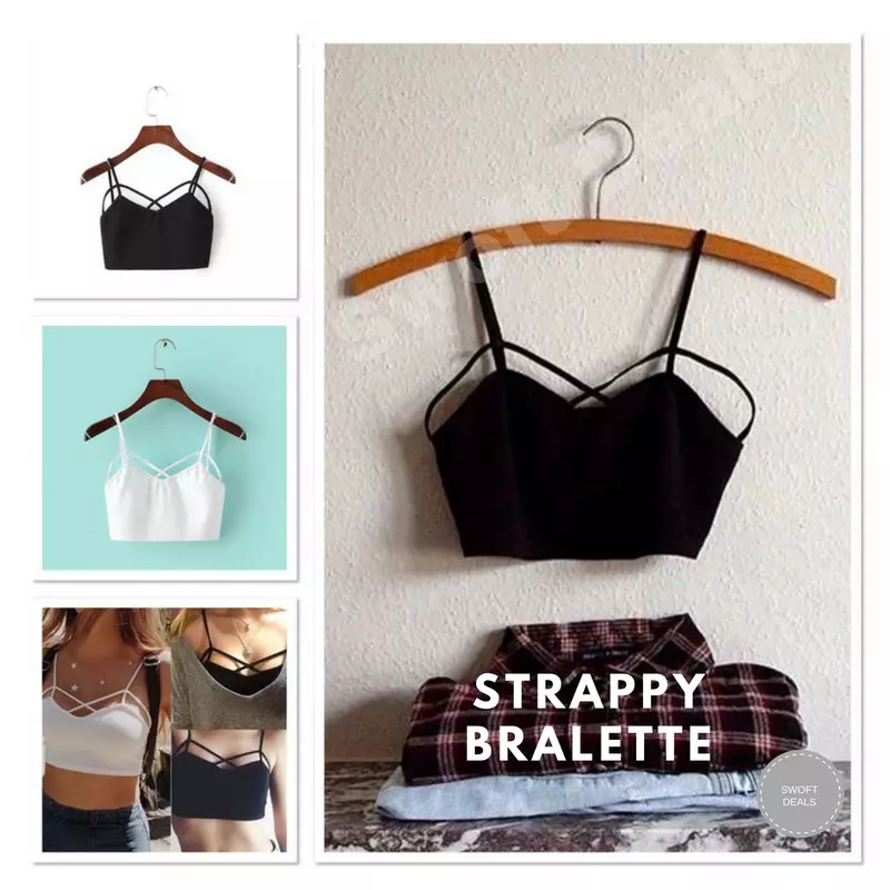 Strappy Bralette Crop Top,Women Sexy Cut-Out Bra Bustier Corset Tank Tops  Blouse